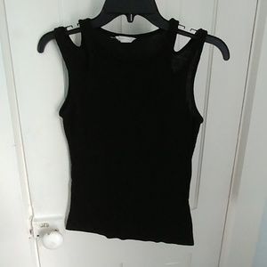 Aeropostal ribbed split shoulder tank